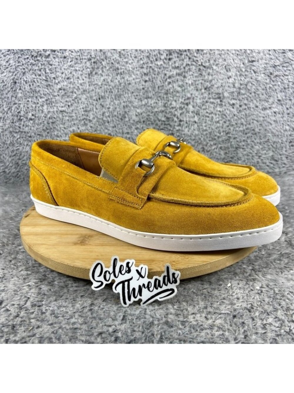Allen Edmonds Randolph Suede Bit Loafers Size 10 D Men Mustard Yellow Slip On